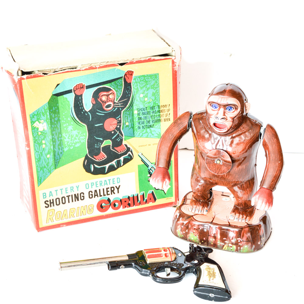 Vintage Roaring Gorilla Battery Operated Shooting Gallery