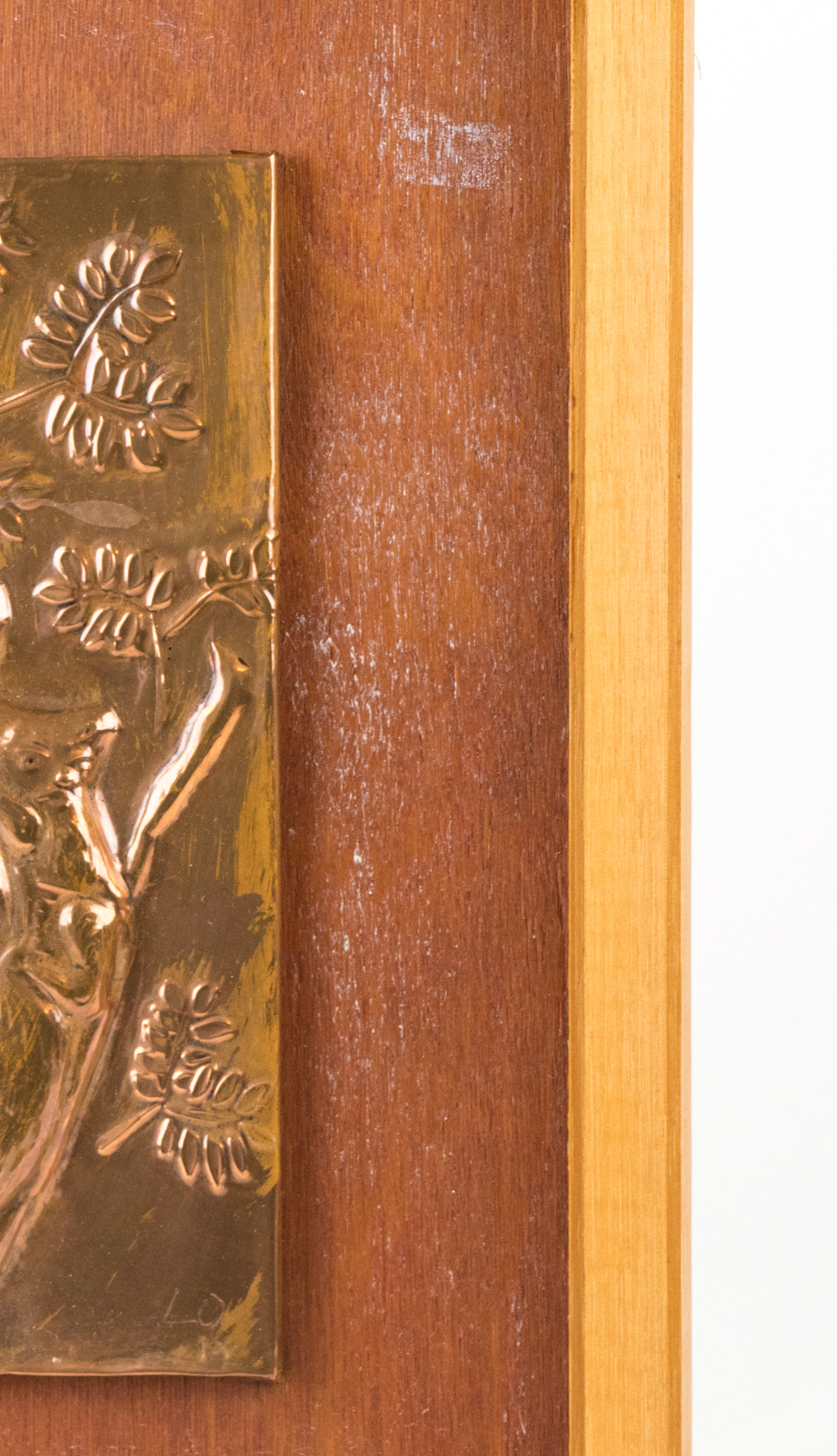 Two Vintage Hammered Copper Framed Wall Hangings