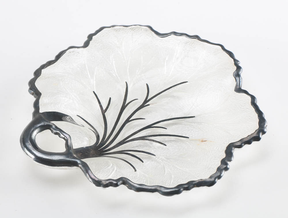 Antique Silver Overlay Glass Decor Collection
