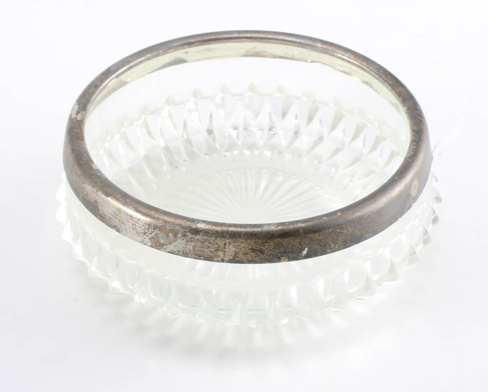Antique Silver Overlay Glass Decor Collection