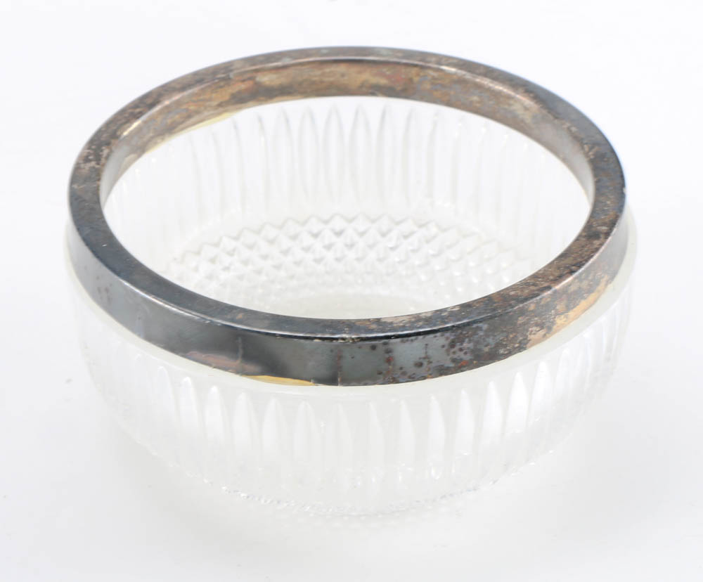 Antique Silver Overlay Glass Decor Collection