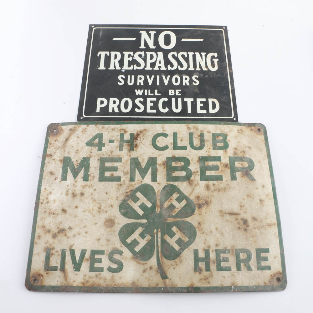 Two Vintage Metal Signs