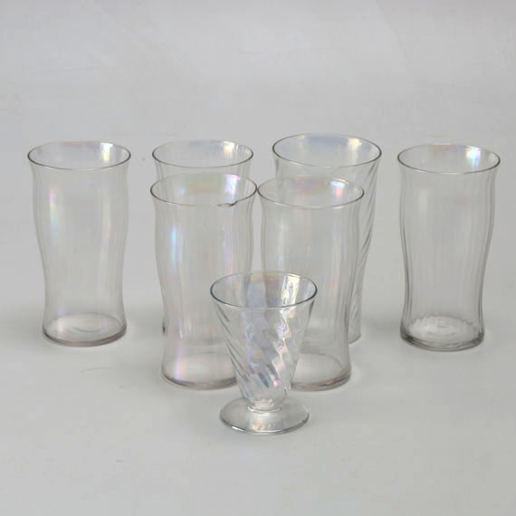 Vintage Iridescent Depression Glass Drinking Glasses