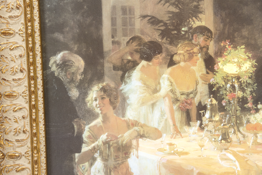 Print On Canvas "The Dinner Party" After Jules-Alexandre Grün