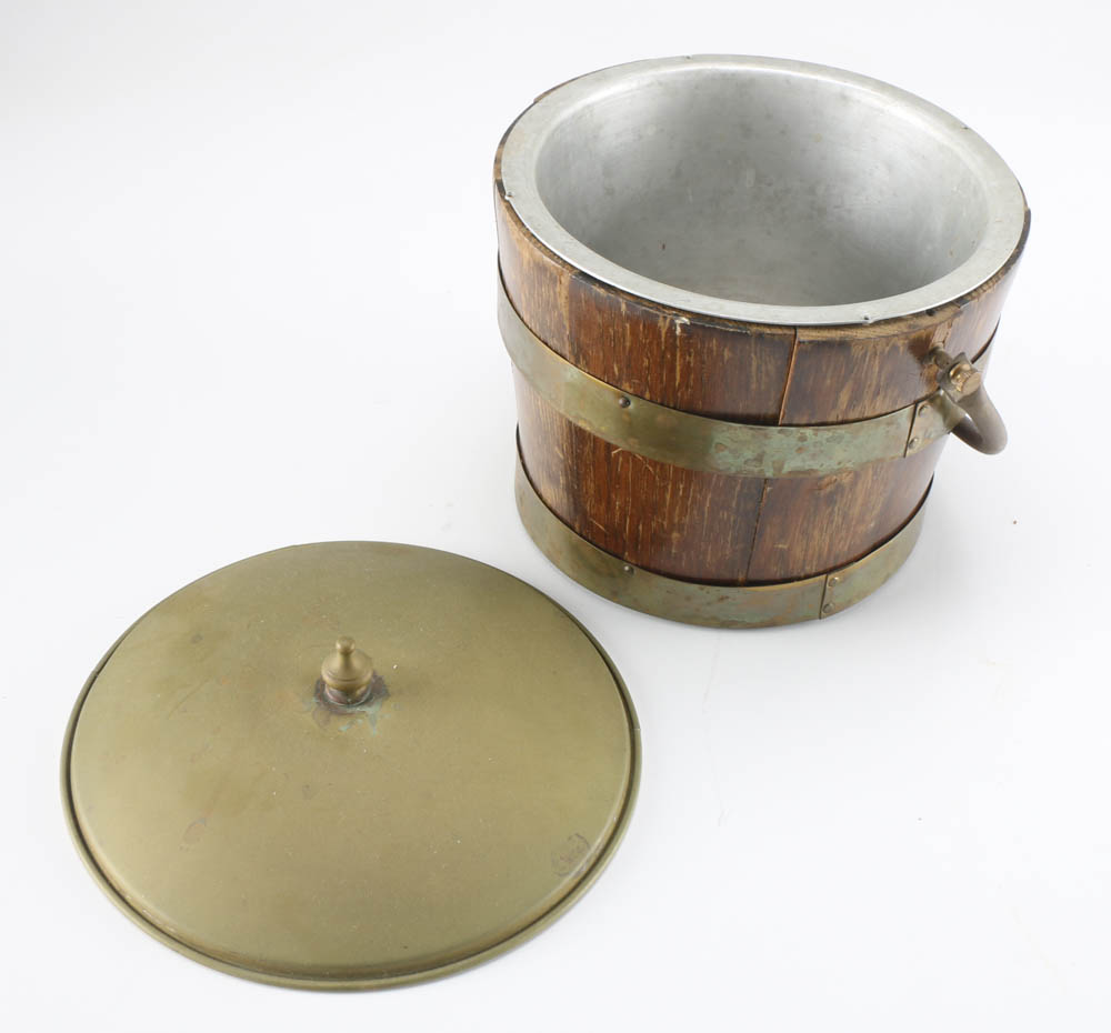 Vintage Spaulding & Frost Wooden Ice Bucket