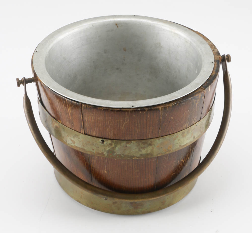 Vintage Spaulding & Frost Wooden Ice Bucket
