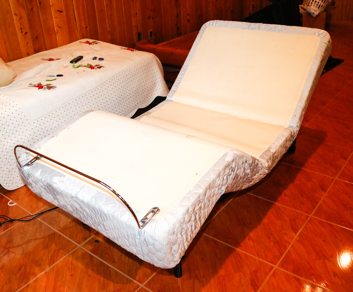 Adjustable Twin Size Bed Frame by Sleep Comfort with Mattress and Bedding