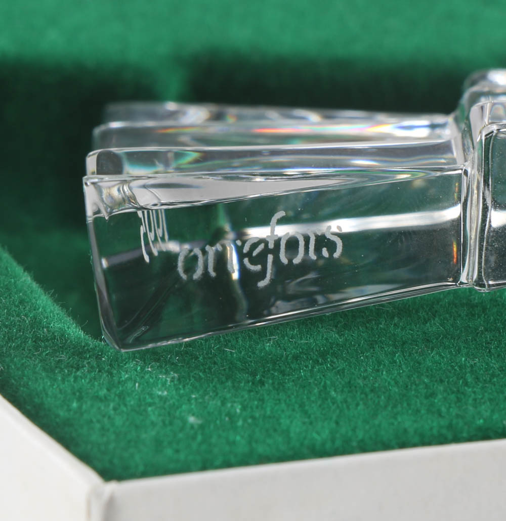 Pair of Orrefors Crystal Christmas Ornaments