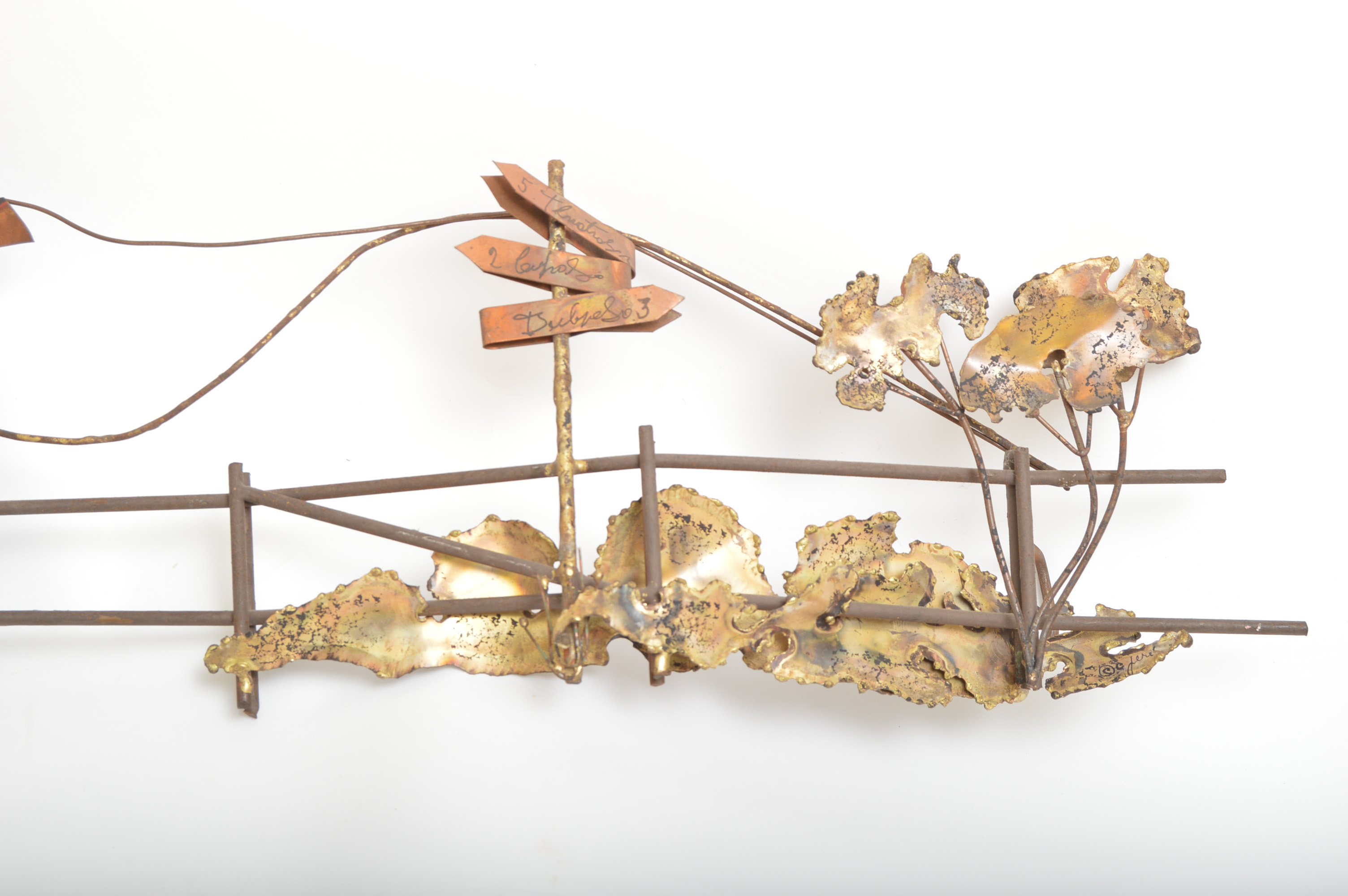 Signed Curtis Jere Metal Wall Sculpture