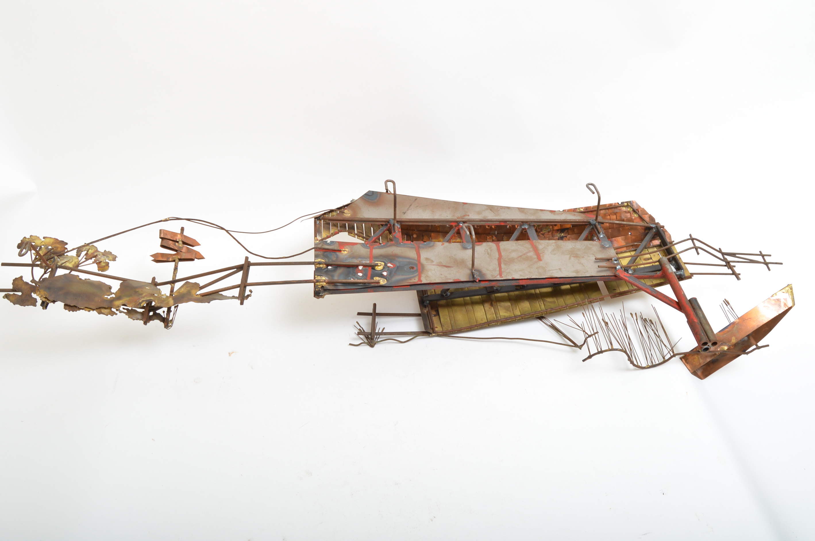 Signed Curtis Jere Metal Wall Sculpture