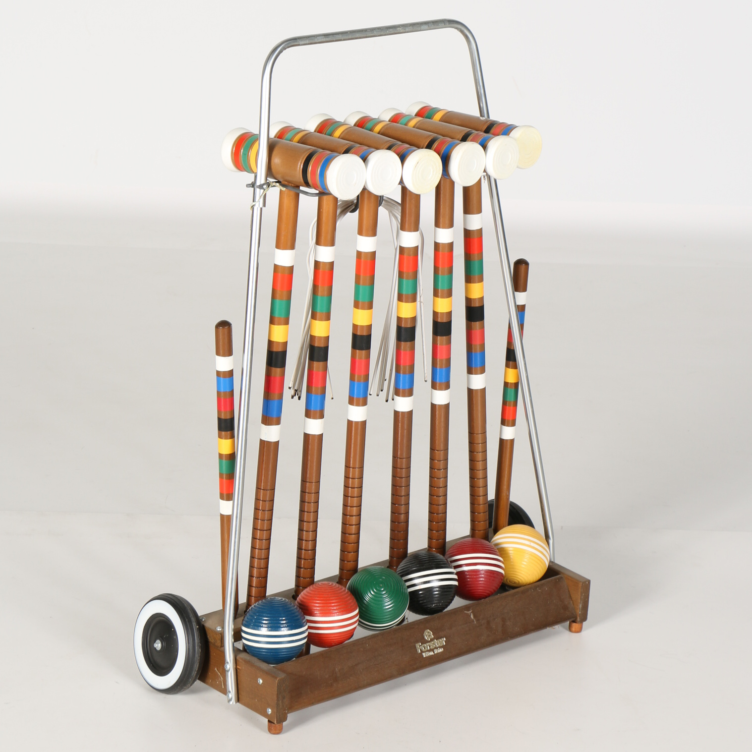Wooden Croquet Set with Cart