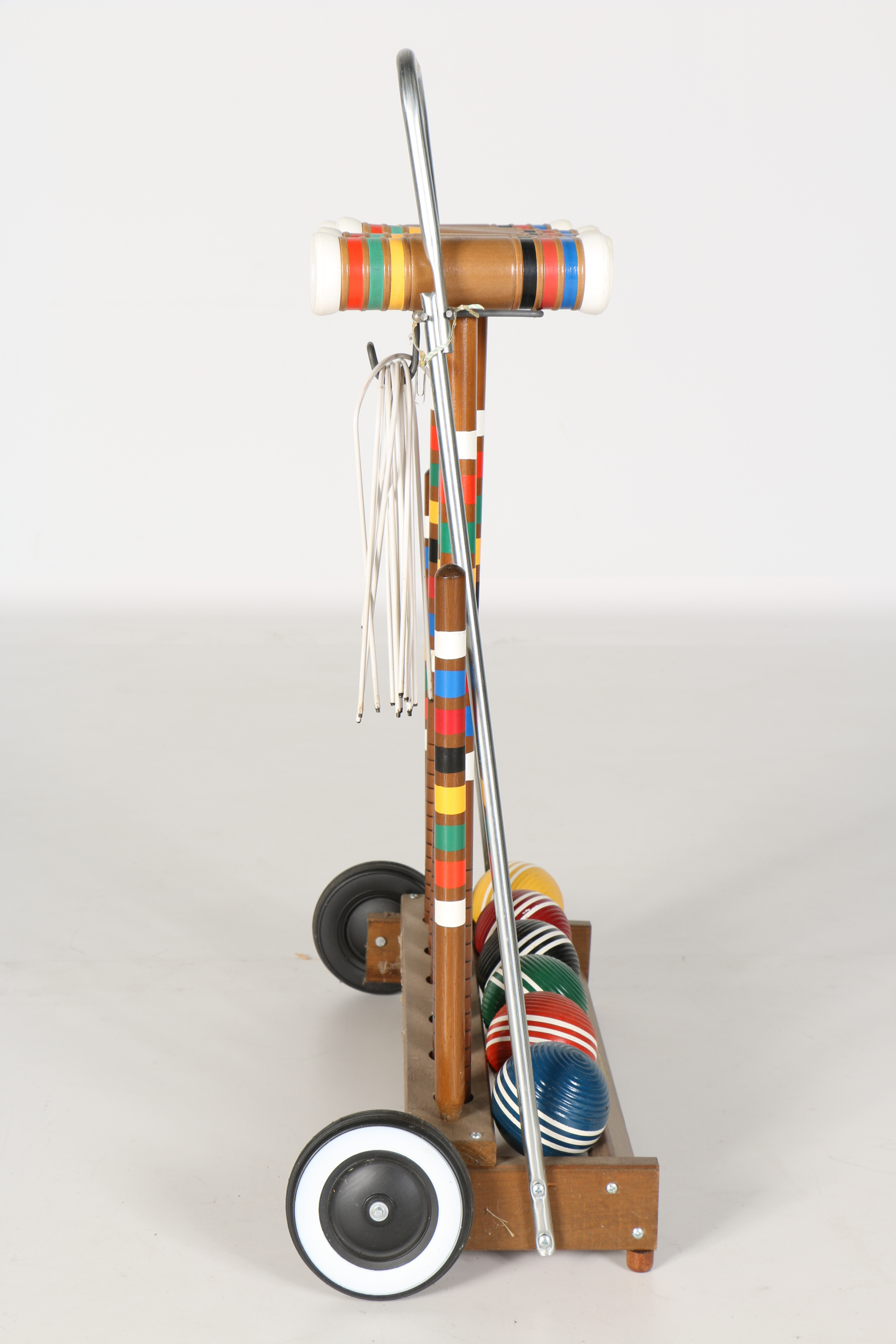 Wooden Croquet Set with Cart