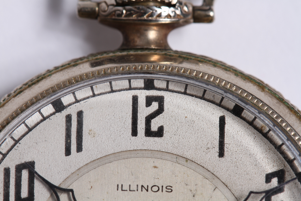 14K Gold Filled Illinois Open Face Pocket Watch