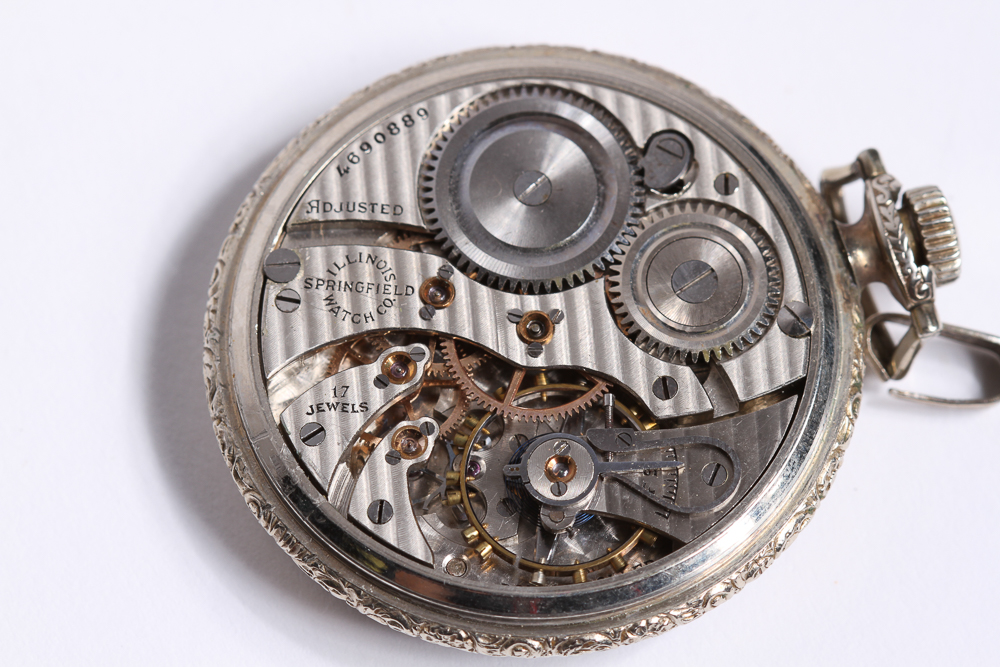 14K Gold Filled Illinois Open Face Pocket Watch