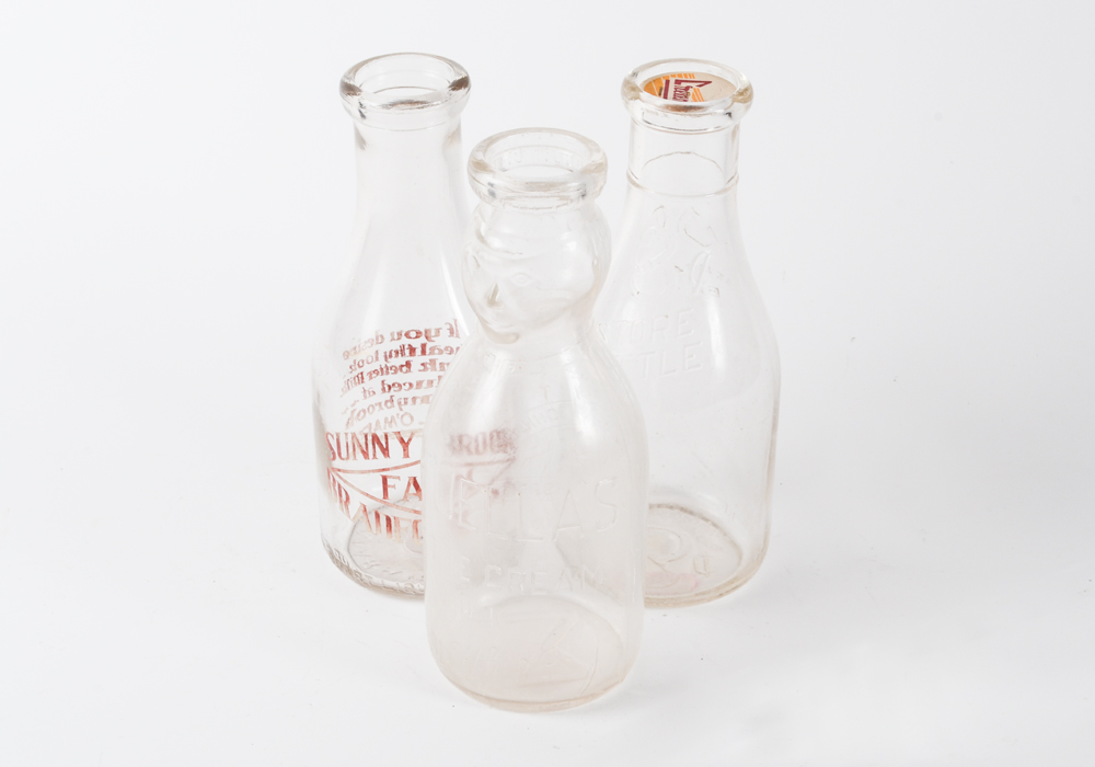 Collection of Vintage Milk Bottles