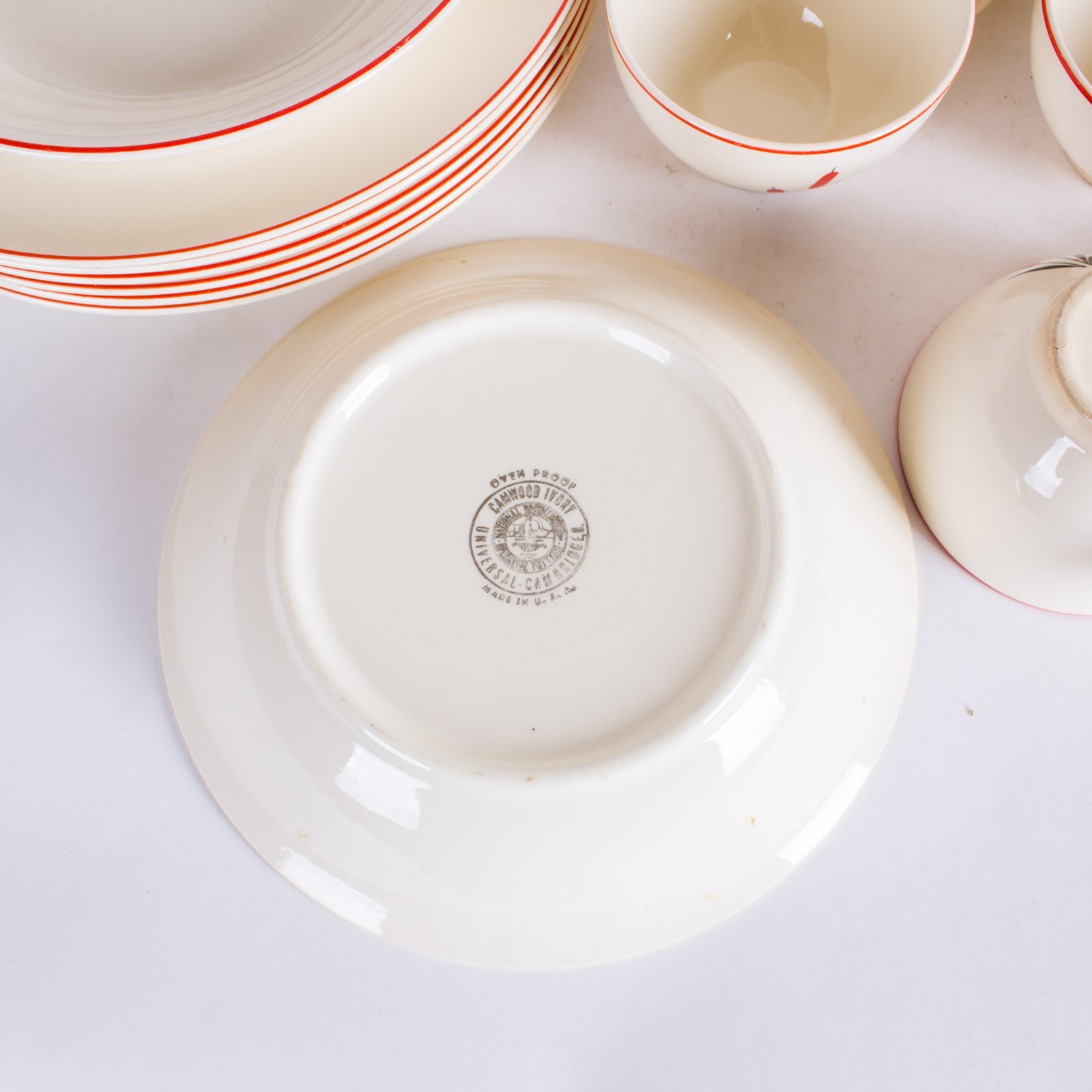 Collection of Universal Cambridge "Cattails" Pattern Dinnerware