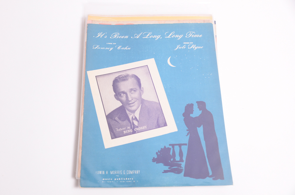 Vintage Sheet Music with Covers Featuring Hollywood Stars