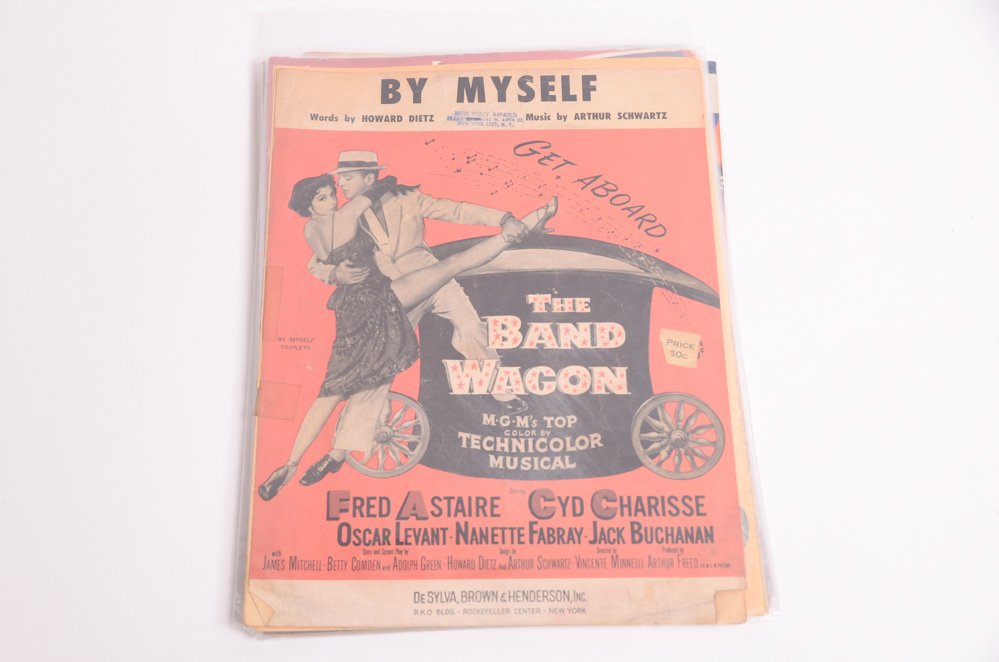 Vintage Sheet Music with Covers Featuring Hollywood Stars