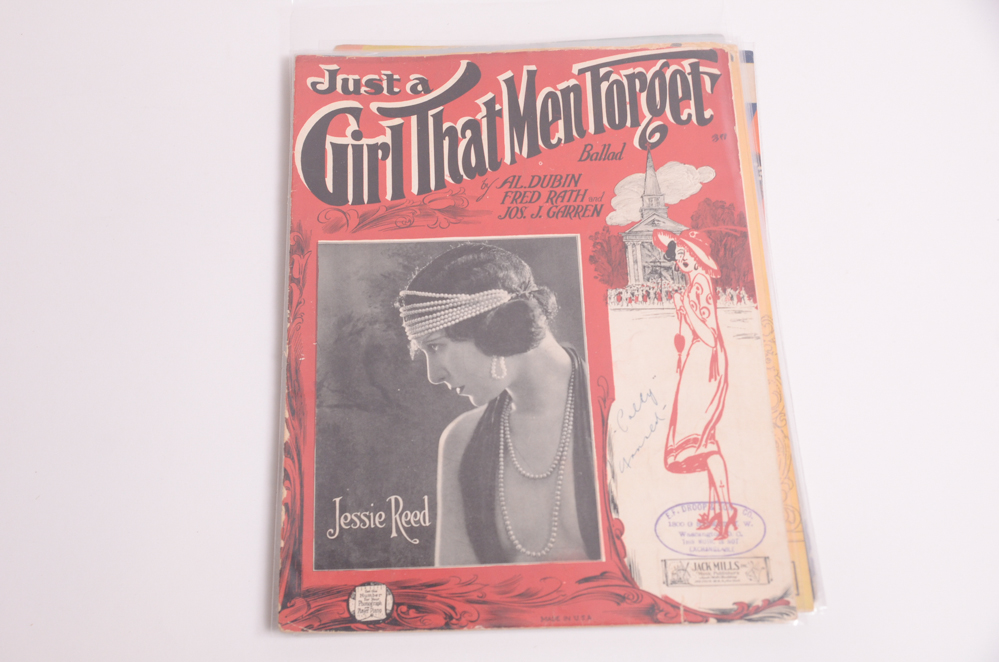 Vintage Sheet Music with Covers Featuring Hollywood Stars