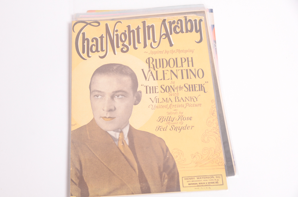 Vintage Sheet Music with Covers Featuring Hollywood Stars