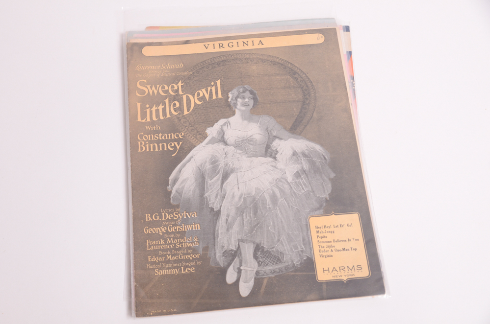 Vintage Sheet Music with Covers Featuring Hollywood Stars