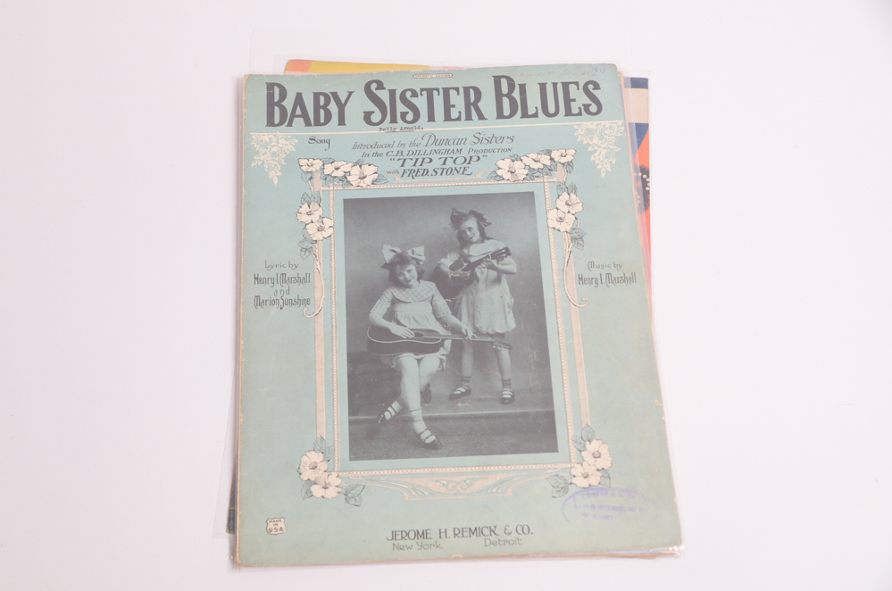 Vintage Sheet Music with Covers Featuring Hollywood Stars