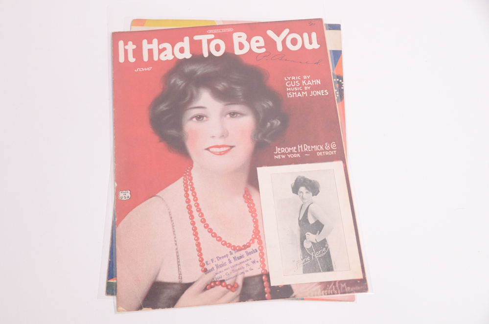Vintage Sheet Music with Covers Featuring Hollywood Stars