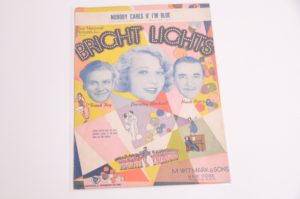 Vintage Sheet Music with Covers Featuring Hollywood Stars