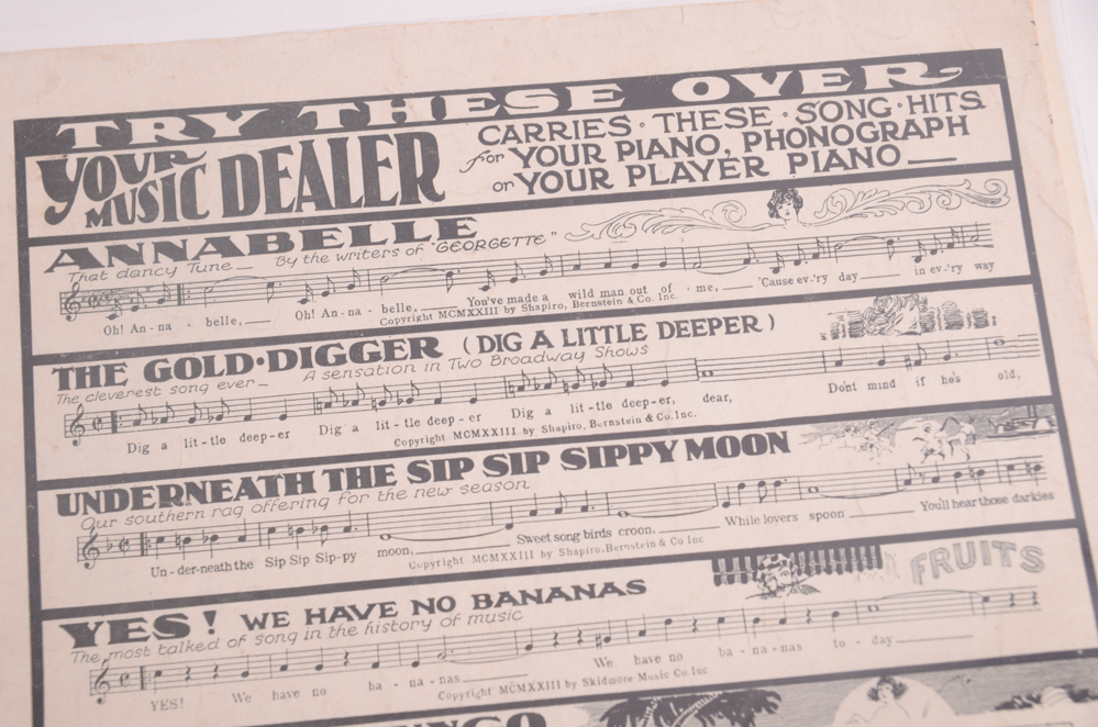 Vintage Sheet Music with Covers Featuring Hollywood Stars