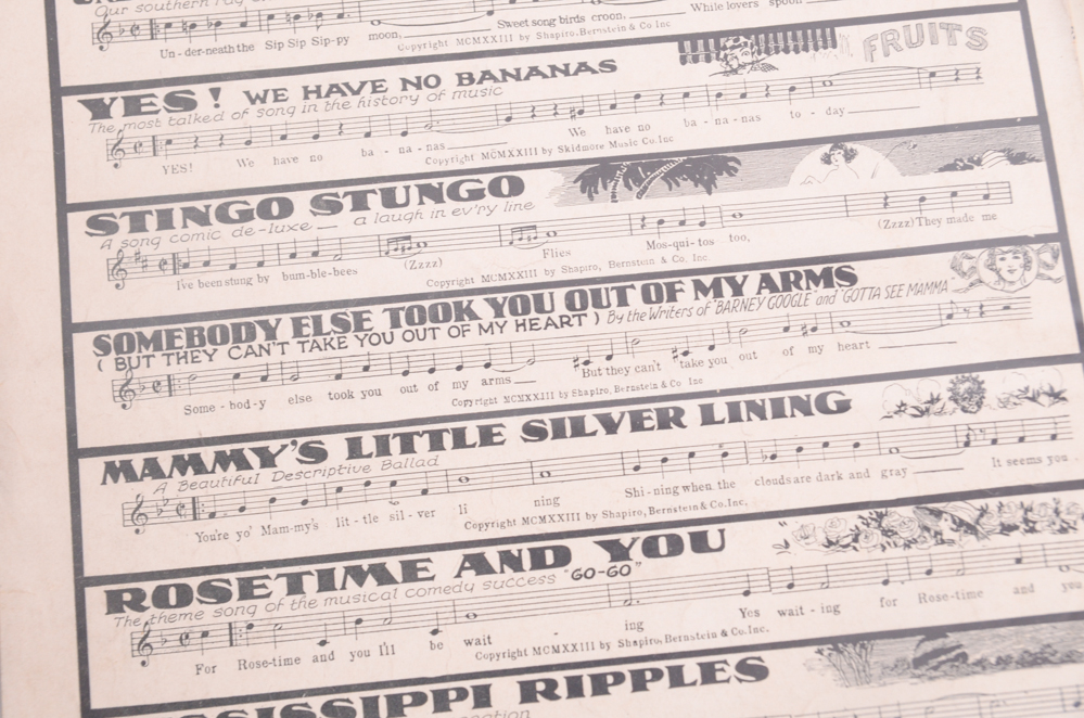 Vintage Sheet Music with Covers Featuring Hollywood Stars