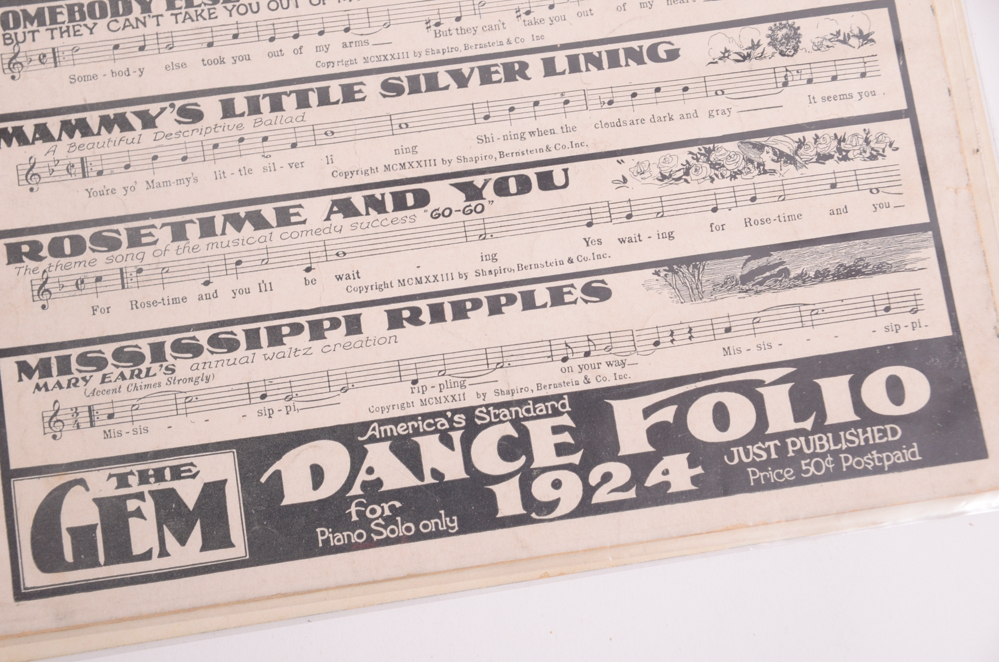 Vintage Sheet Music with Covers Featuring Hollywood Stars