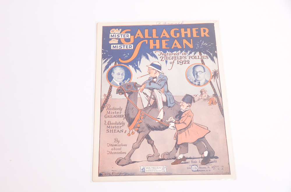 Vintage Sheet Music with Covers Featuring Hollywood Stars