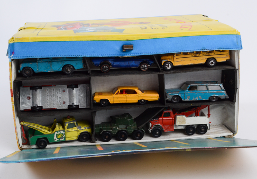 Vintage Matchbox and Hot Wheel Redline Cars in Case