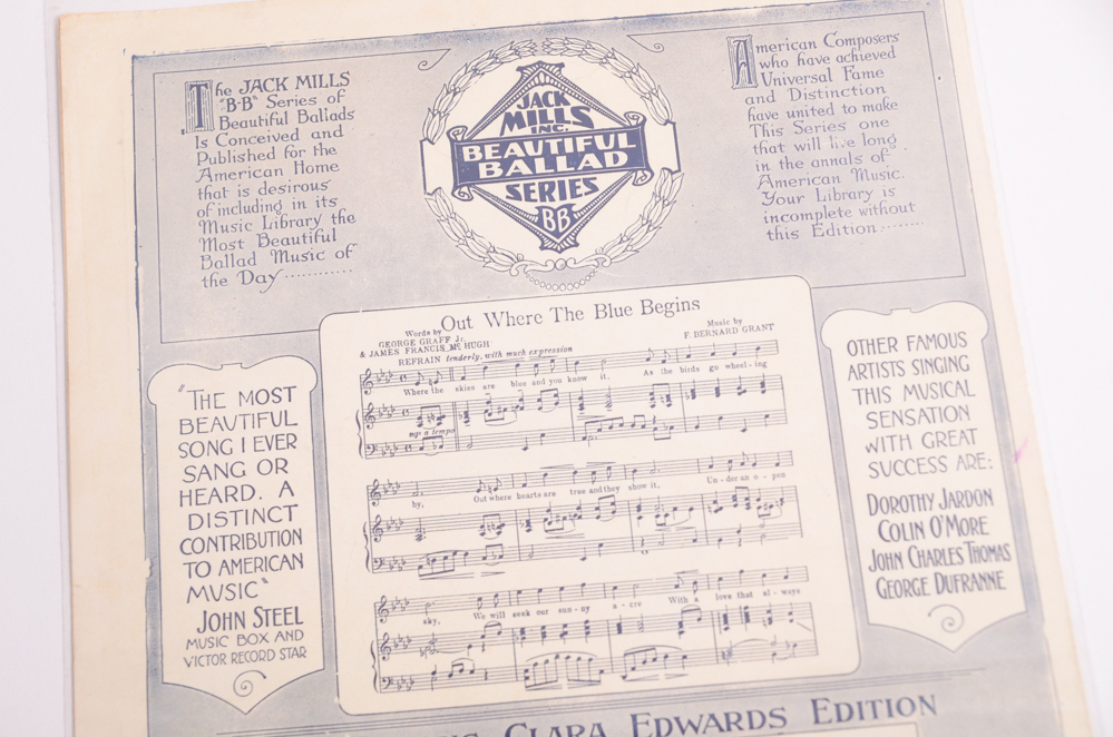 Vintage Sheet Music with Covers Featuring Hollywood Stars
