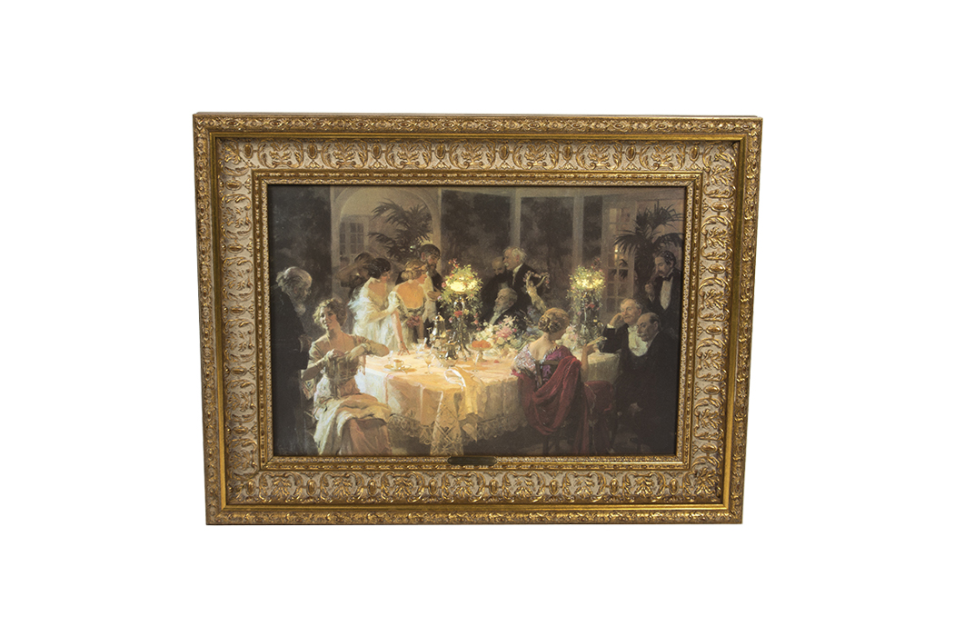 Print On Canvas "The Dinner Party" After Jules-Alexandre Grün
