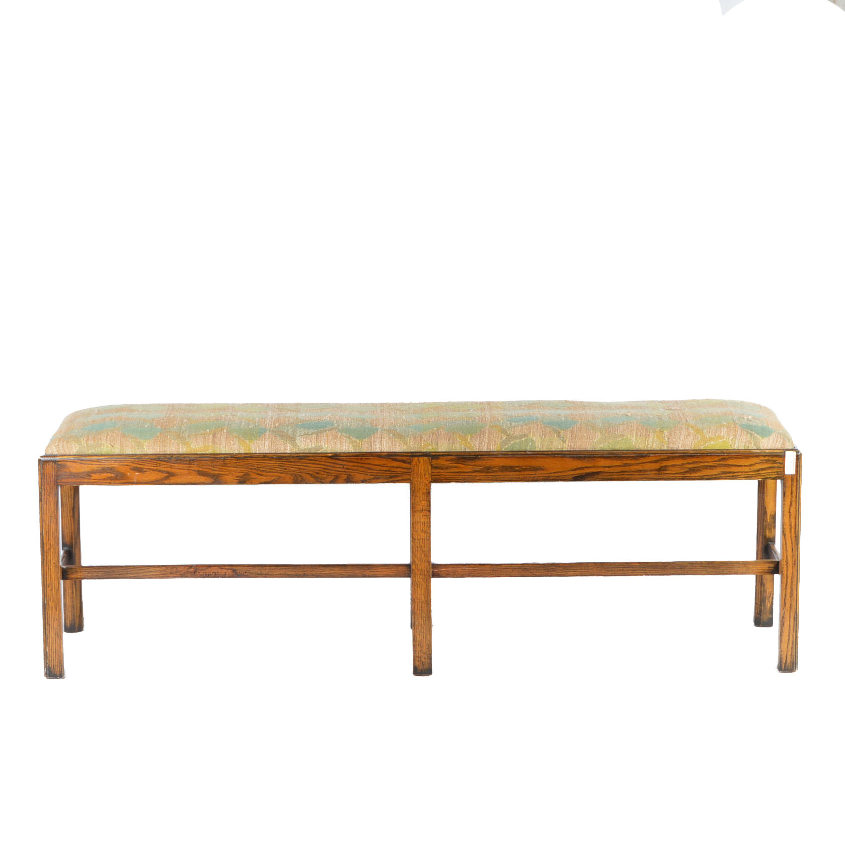 Wooden Bench with Upholstered Seat