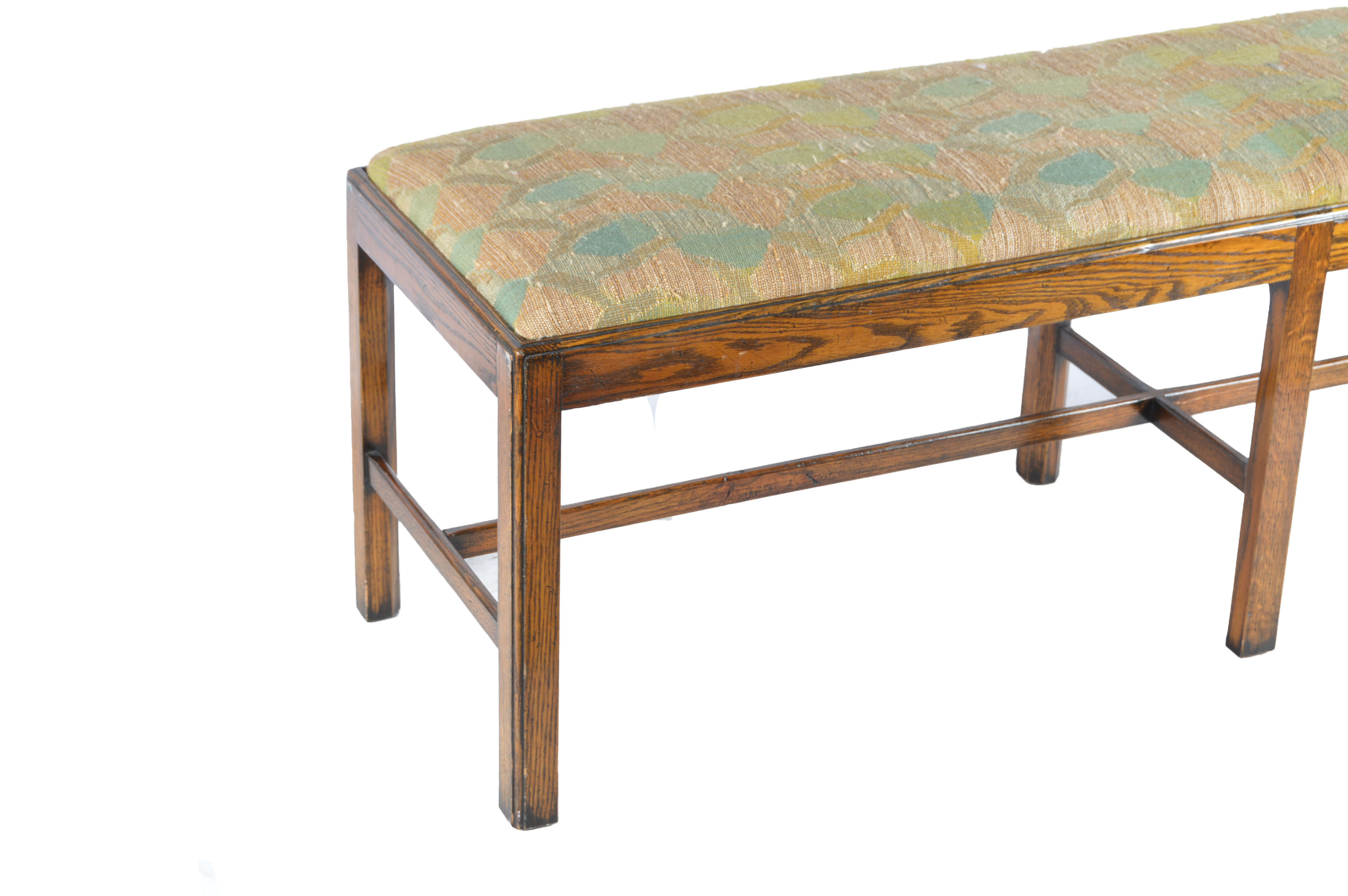 Wooden Bench with Upholstered Seat