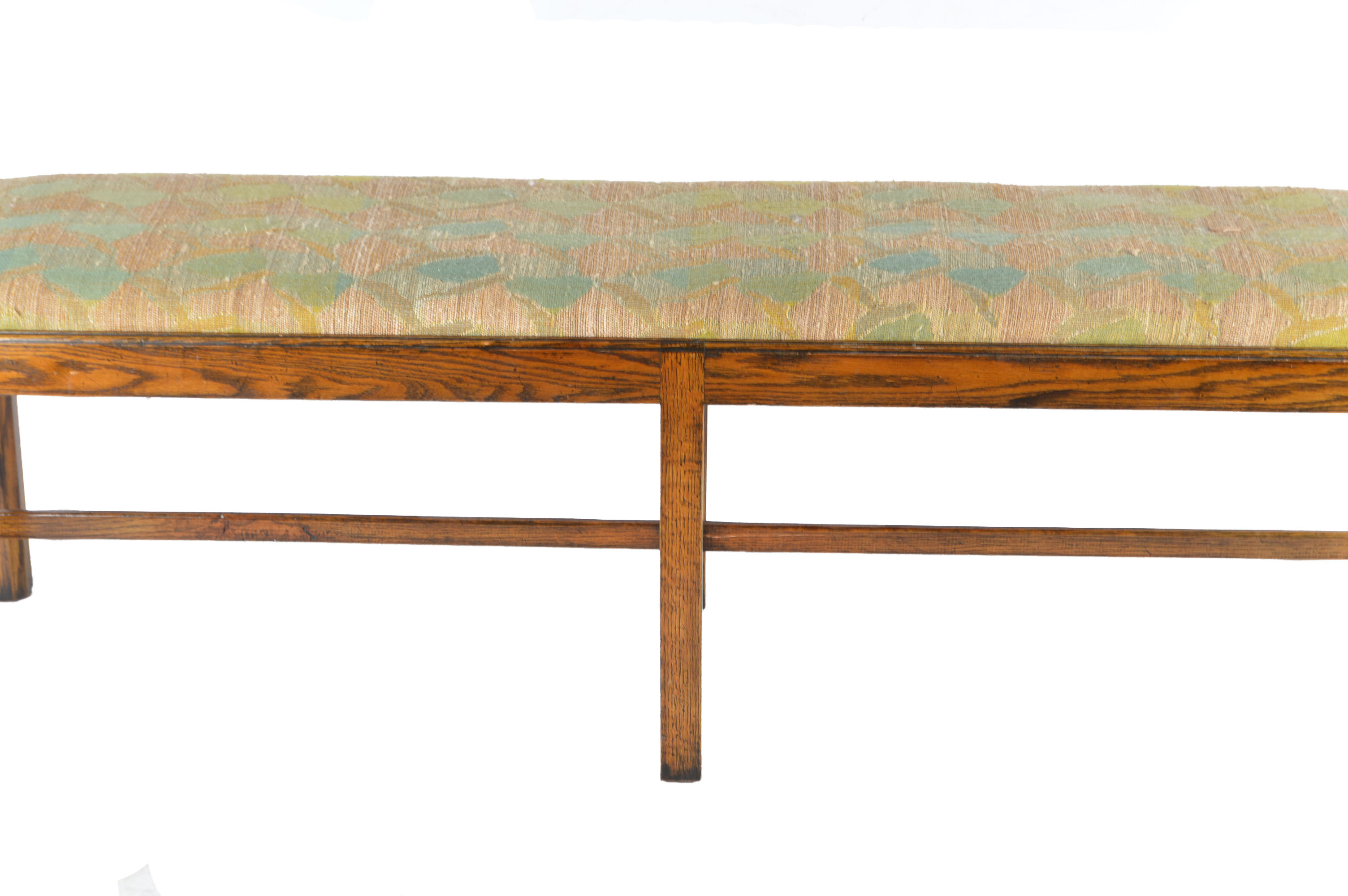 Wooden Bench with Upholstered Seat