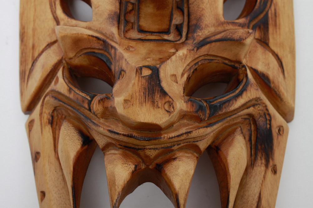 Filipino Igorot Carved Wood Demon Mask