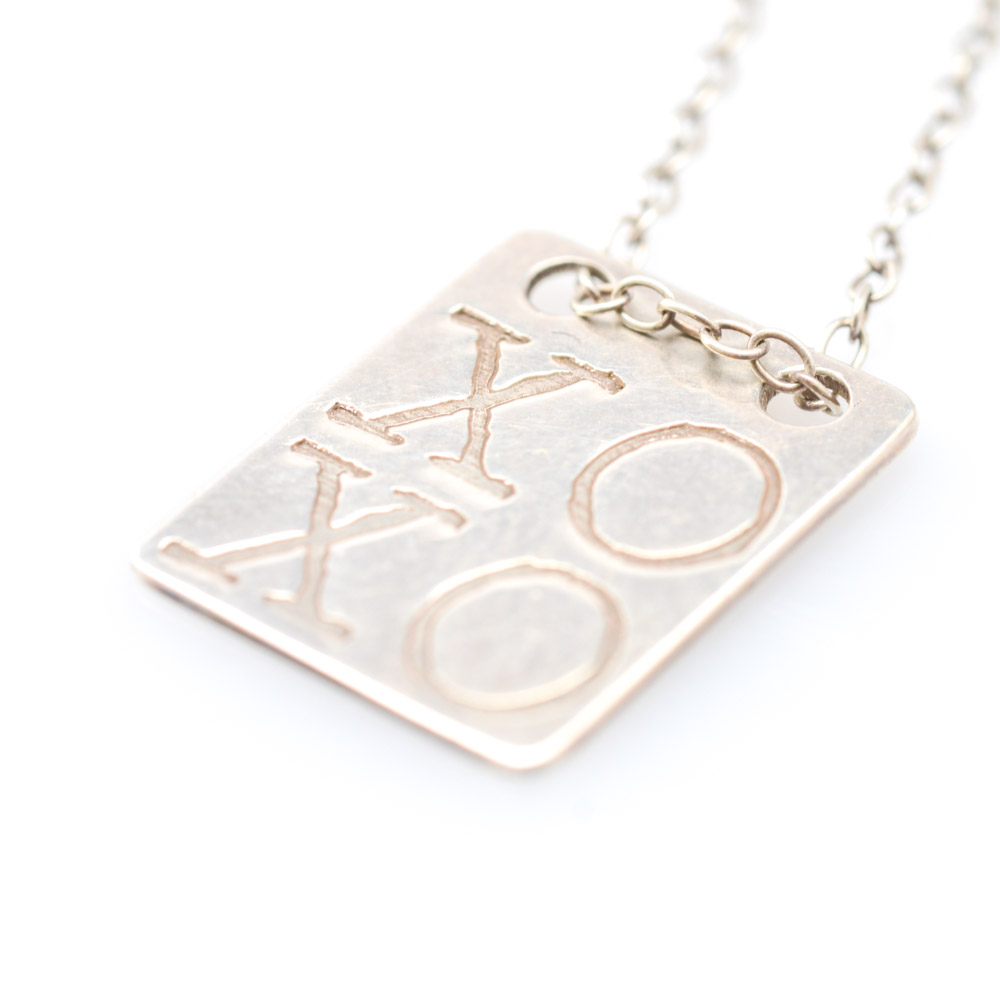 Sterling Silver Blue Topaz Pandora Ring with XOXO Necklace