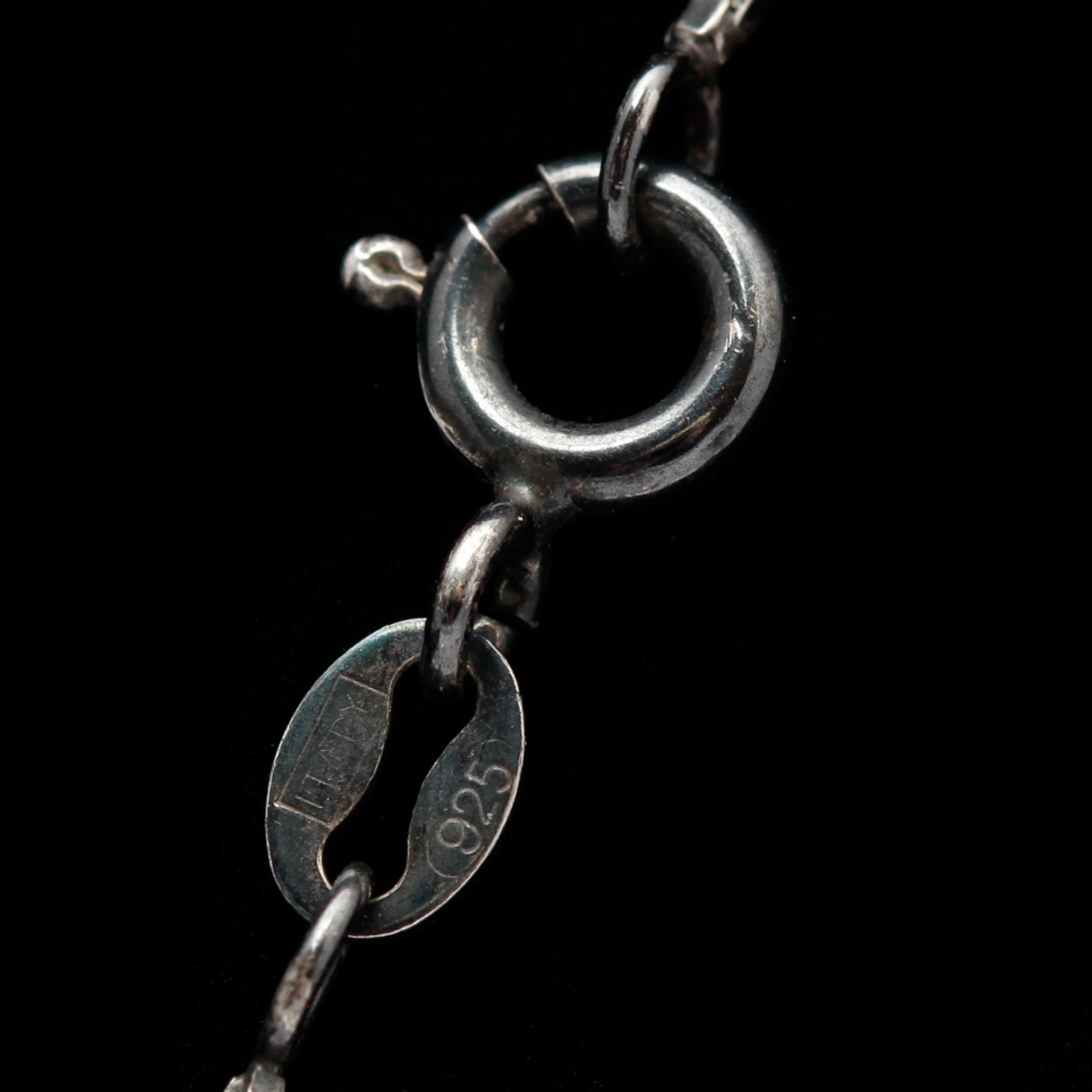 Vintage Sterling Silver and Amber Necklace