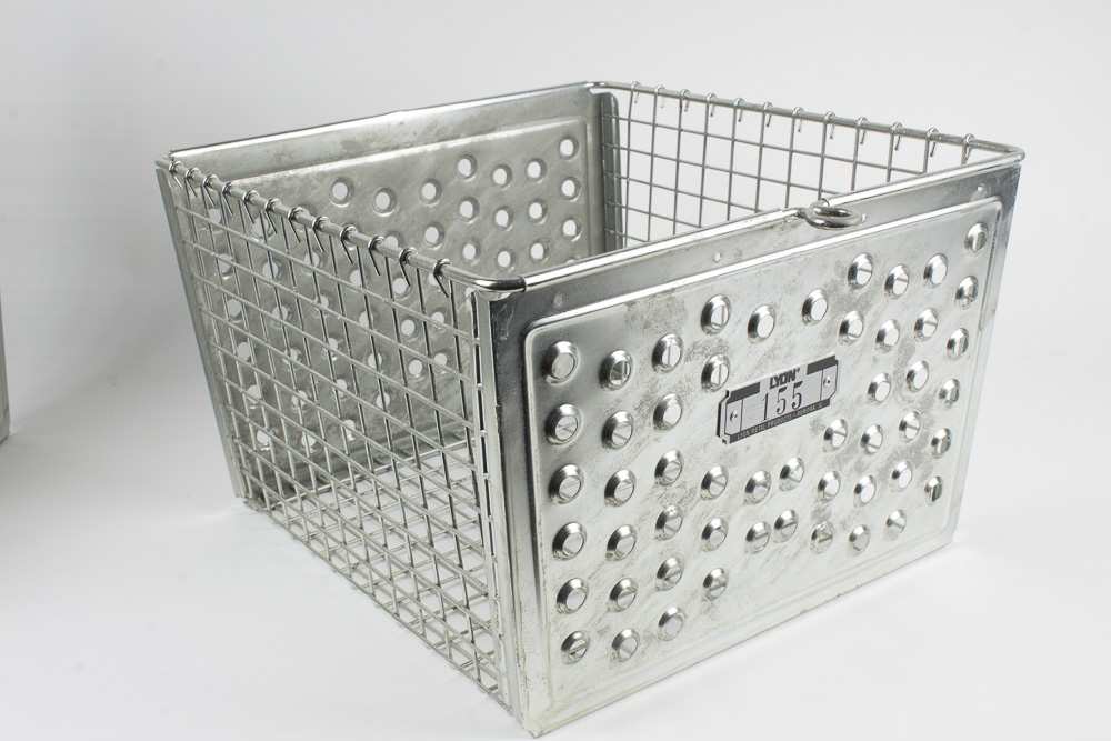 Collection of Lyon Locker Style Metal Storage Baskets