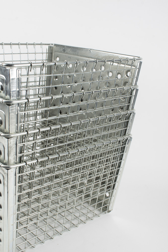 Collection of Lyon Locker Style Metal Storage Baskets