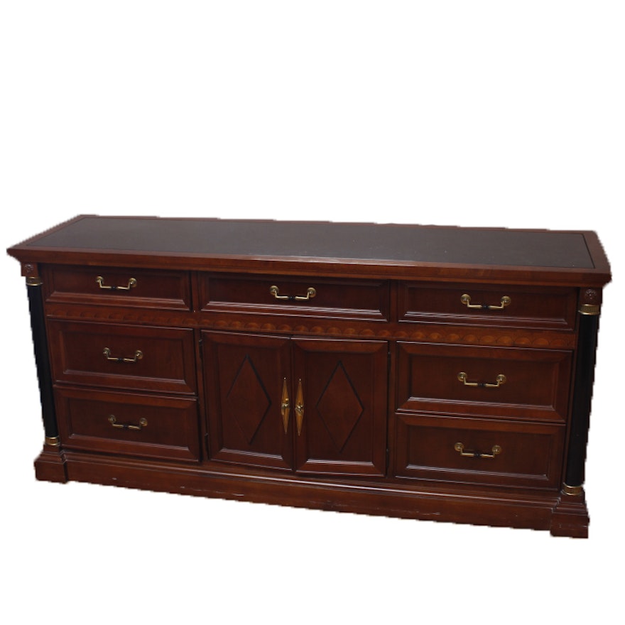 Mahogany Dresser with Inlaid Columns by Stanley Furniture
