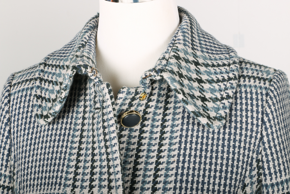Tory Burch Virginia Houndstooth Plaid Coat