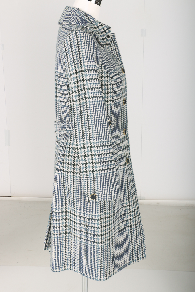 Tory Burch Virginia Houndstooth Plaid Coat