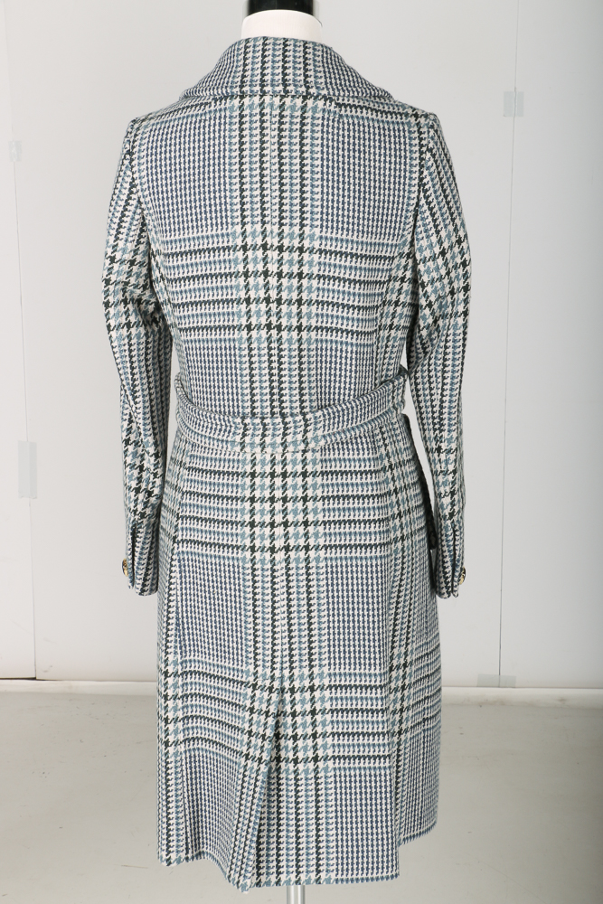 Tory Burch Virginia Houndstooth Plaid Coat