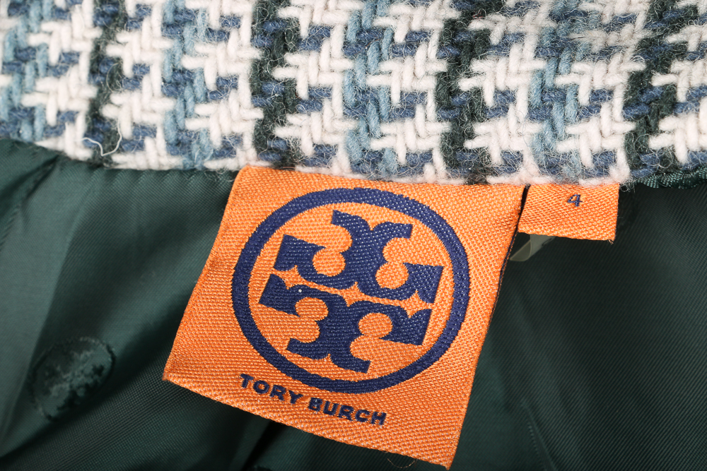 Tory Burch Virginia Houndstooth Plaid Coat