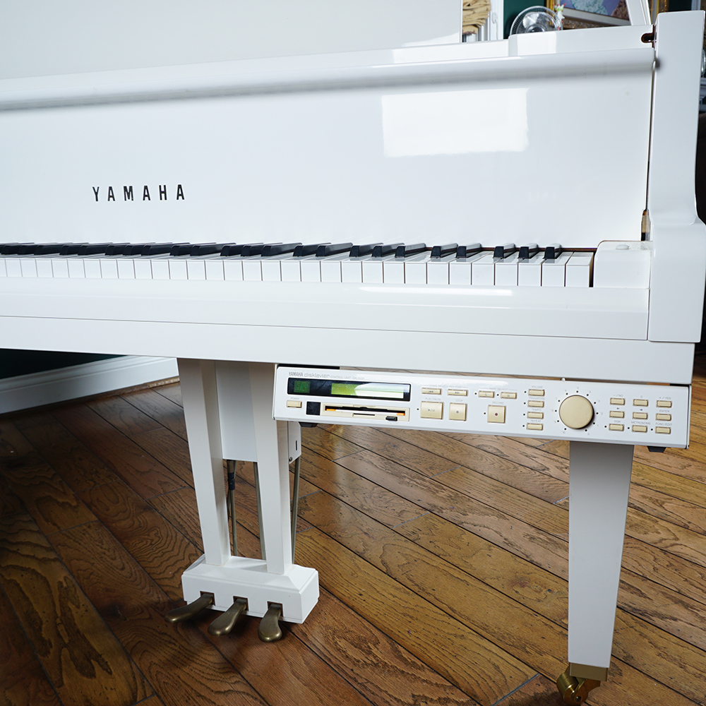 White Yamaha GP Disklavier Baby Grand Piano