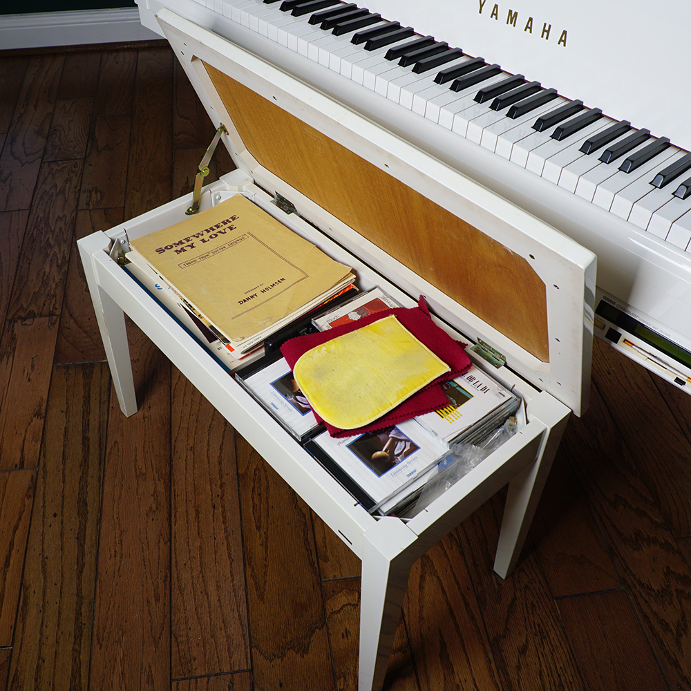 White Yamaha GP Disklavier Baby Grand Piano